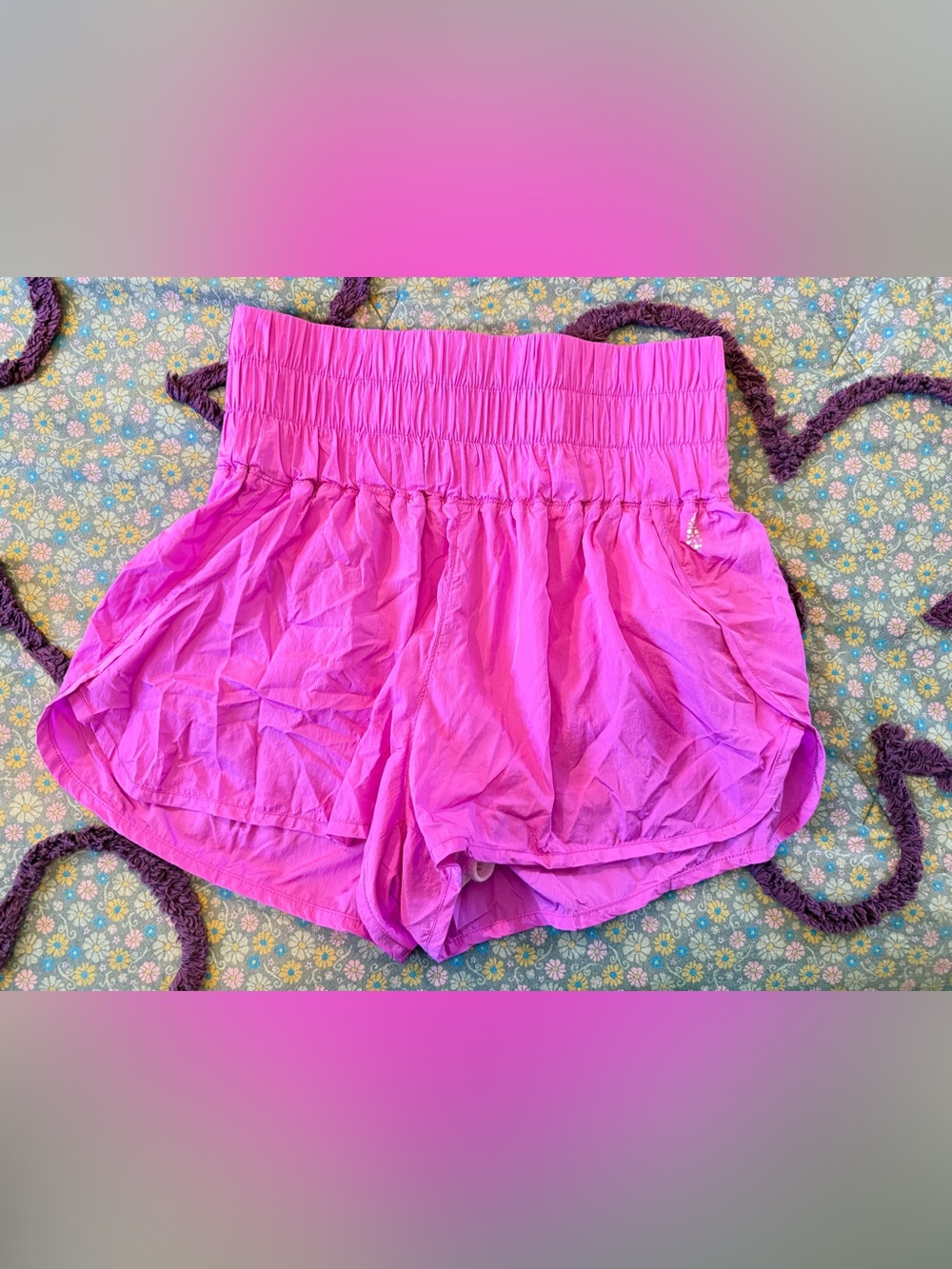 Free People FP Movement The Way Home Shorts Size Large Pink Color!